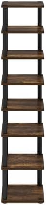 Furinno Turn-N-Tube Vertical Shoe Rack, 8-Tier Narrow Shoe Organizer, Free Standing Shoe Storage, Shoe Shelf for Boots, Sneakers, 11.6 x 11.6 x 52.6, for Closet, Entryway, Office, Garage, Amber Pine - Image 7