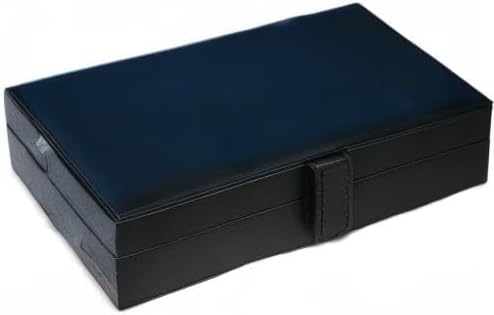 HONEY BEAR Men/Women's Cufflinks Jewelry Box - Faux Leather Display Case Storage Organizer Black, for Rings Earrings Tie Clips