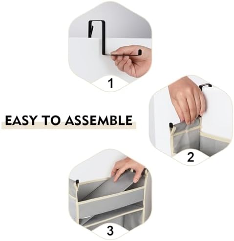 Over The Door Organizer 6-Shelves and 12 Side Pockets, Over The Door Storage for Bathroom Bedroom Nursery, Hanging Door Organizers for Baby Diapers and Kids Toys (13"x5"x54", Grey) - Image 6