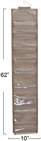 Household Essentials 20-Pocket Closet Shoe File, Beige - Image 6