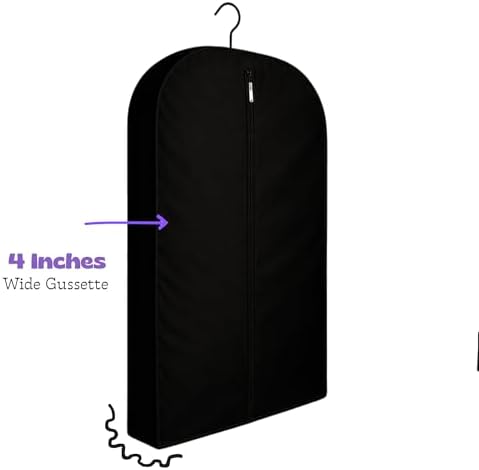 Cotton Garment Protector Bag Cover - Dust Free Cloth Hanging, Wardrobe storage for Dresses and Suits (with Zipper (24" x 42")) - Image 7