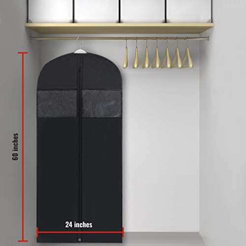 PLX 60" Inch Black Garment Bags for Long Hanging Clothes - Image 4