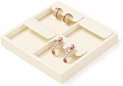 Oirlv Microfiber Jewelry Earring Display Tray Beige - Image 6