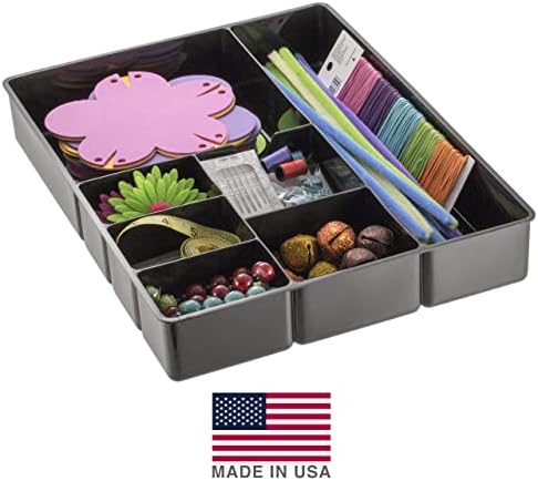 Officemate Deep Drawer Organizer Tray, 8 Compartments, 2 1/4" H x 15 1/8" W x 11 1/2" D, Black (Pack of 6) - Image 6