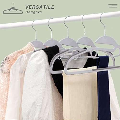 BAGAIL Plastic Hangers 100 Pack with Non-Slip Design,0.2 Inches Thick, 360°Swivel Hook Space Saving Organizer for Bedroom Closet,Shirts,Pants(Grey- S Shaped) - Image 7