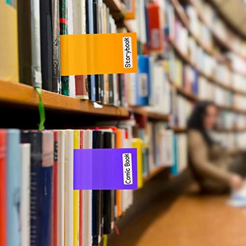 Epakh 24 Packs Colored Dividers for Book Shelves with Label Stickers, Flexible Bookshelf Markers for Organizing Home Library, 3 x 12 Inch - Image 7