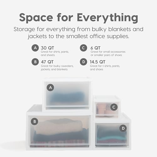IRIS USA 2-Pack 30 Qt. Stacking Drawer Organizer with Sliding Drawer, White - Image 6
