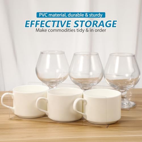 Cabilock 20pcs L-Shaped Shelf Dividers 7.87 Inch Clear Plastic Organizers for Home Cabinet and Supermarket Shelves Stable Design for Efficient Storage of Drinks Bread and Snacks - Image 7