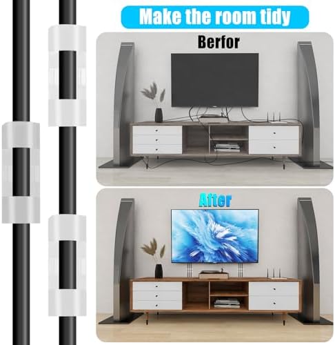 XHF 35pcs Large Self Adhesive Cable Clips White,Wire Clips Cable Management Wire Organizer Cord Holder for Under Desk, Car, Wall, TV PC Ethernet Cable - Image 7