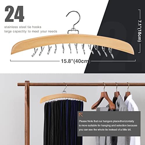 Tie Hanger 24 Hooks Tie Racks For Men Closet, Tie Rack With Upgraded 360°Rotating,Tie Hangers For Men,Tank Top Hanger,Neck Tie organizer,Belts Scarves Accessories for Bras,Tank Tops,Camisoles… - Image 7
