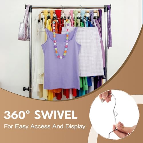 Space Saving Hangers for Closet, 20 Pack Stackable Metal Hangers, Vertical Closet Organizer for Small Dorm, Apartment, Multi-Layer Lingerie Hanger for Tank Tops, Bras and Outfits - Image 6