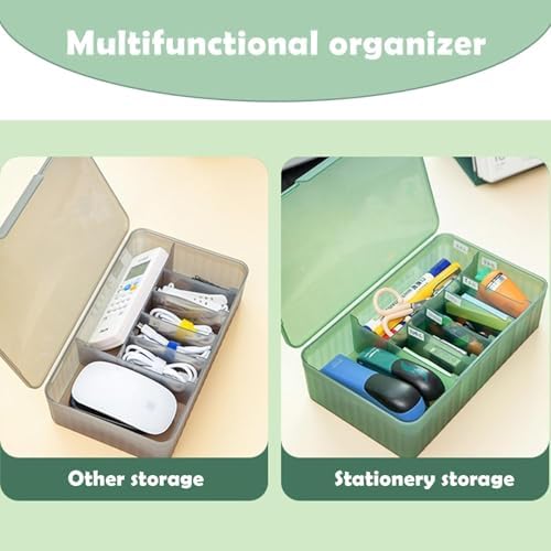 Cable Organizer Box Extra Wide, Travel Charger Cord Earphone Storage Case with Lid (Translucent White) - Image 7
