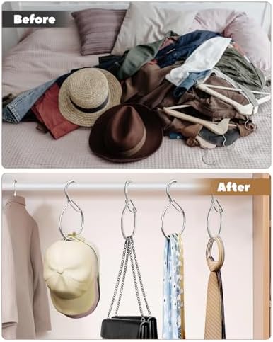 Supforce 6 Pack Belt Hanger, Belt Organizer for Closet, Silver - Image 6