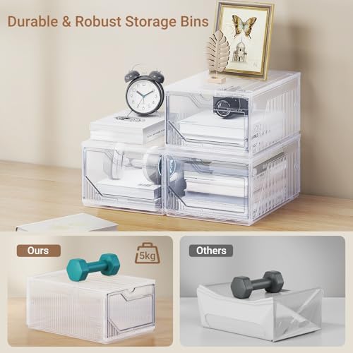 BROVIEW XX-Large Shoe Sneaker Storage Boxes for Size 14, 16 Pack Shoe Boxes - Image 6