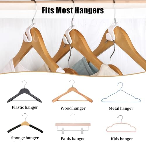 100 Pcs Hanger Connector Hooks,Space Saving Hangers for Clothes,Clothes Connector Hooks, Hanger Organizer Space Saver,Hanger Extender Hooks (Pack of 4) - Image 6