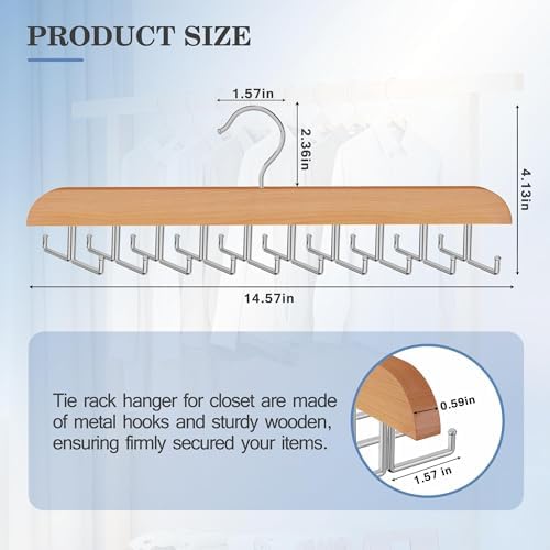 Tie Rack Hanger for Closet,1 Belt Organizer for Men with 20 Foldable Hooks - Image 6