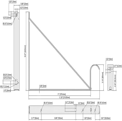 Closet Rod Brackets 11x9.5in, 4 Pack Closet Shelf Brackets, White - Image 7