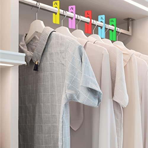30 PCS Closet Rack Dividers, 6 Colors Rectangular Clothing Hanger Dividers with a Bonus Marker, Writable & Reusable for Sorting Clothes Size, Color Brand - Image 6