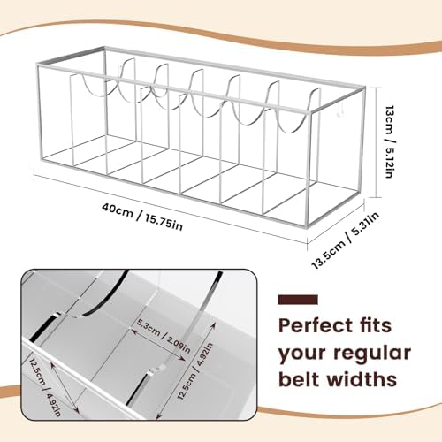 Acrylic Belt Organizer 7-Compartment Clear Case with Separated Cover - Image 7