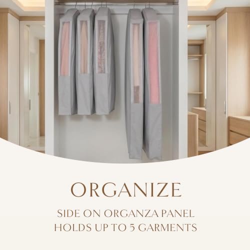 Hayden Hill Luxury Organic Cotton Garment Bag for Hanging Clothes Long 58" - Image 6