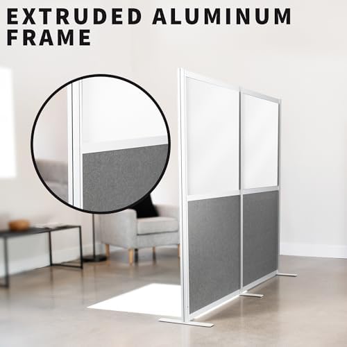 VIVO Dry Erase/Dark Gray Freestanding 76x66 inch Privacy Panel, PP-MWS63WB - Image 6