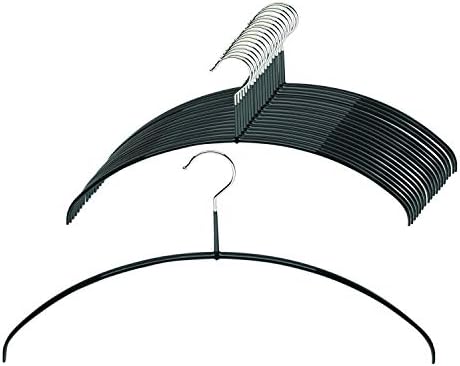 Mawa by Reston Lloyd, Euro Ultra-Thin Series, Non-Slip Space Saving Clothes Hanger, Style 40/PT for T-Shirts, Blouse, & Sun Dresses, Set of 180, Black by Mawa