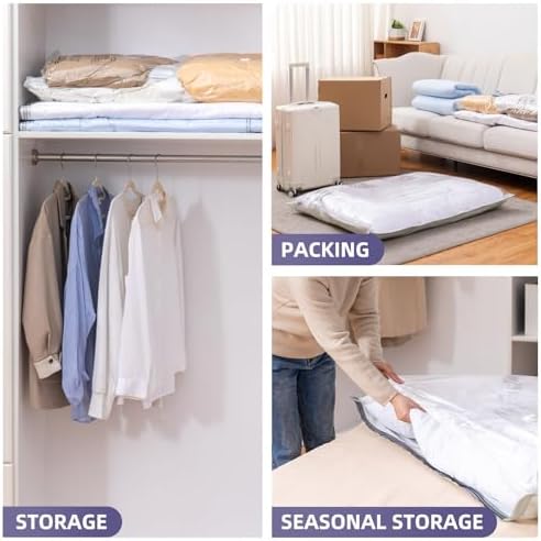 TAILI 6 Pack Vacuum Storage Bags, XXL Jumbo (47x39 Inch), Cream - Image 7