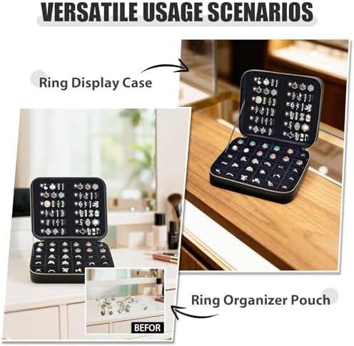Large Capacity Ring Organizer Case for 90+ Rings & Jewelry Display - Image 6