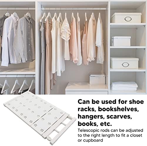 EVGATSAUTO Adjustable Telescopic Wardrobe Storage Partition Board Closet Organizer Shelf Divider Rod for Cabinet Bathroom Kitchen Bookcase ABS Material (Length 48‑80cm / 18.9‑31.5in) - Image 7