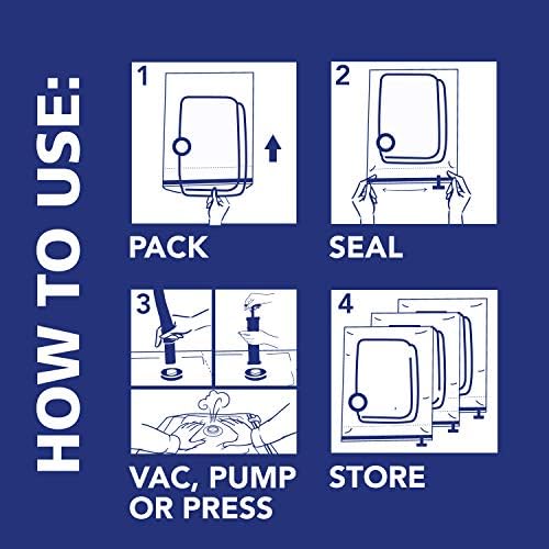 Hefty Shrink-Pak Starter Kit - 2 Large, 1 XL Cube, 1 Jumbo Vacuum Seal Storage Bag and Hand Pump – Space Saver Bags for Clothing, Pillows, Towels, or Blankets, 5 Pc Set - Image 6