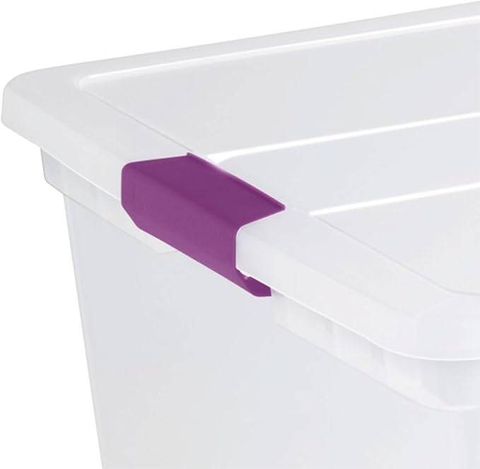 Sterilite 12-Pack 110 Quart ClearView Latch Box, Stackable Organizer Bins with Latching Lids - Clear Plastic Organization Containers for Closet, Bedroom, Shelving Units and Everyday Home Storage