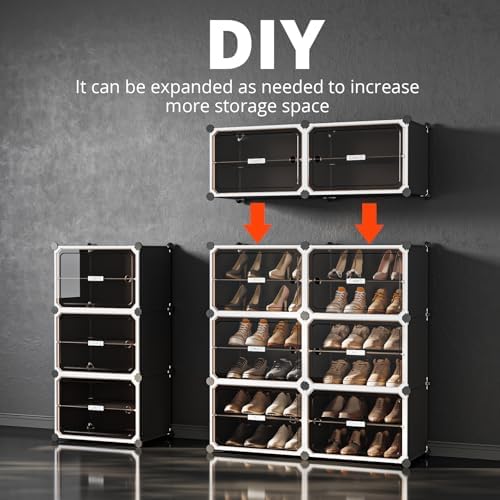 MAGINELS Shoe Rack,Expandable Shoe Cabinet Easy to Assemble. Shoe Storage with Door,Entryway, Closets, Hallway, and Bedroom.Accommodates Up to 40 Pairs of Shoes. - Image 6