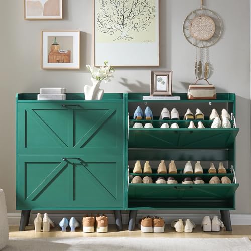 LEYAOYAO Shoe Cabinet Storage for Entryway with 2 Flip Drawers - Image 6