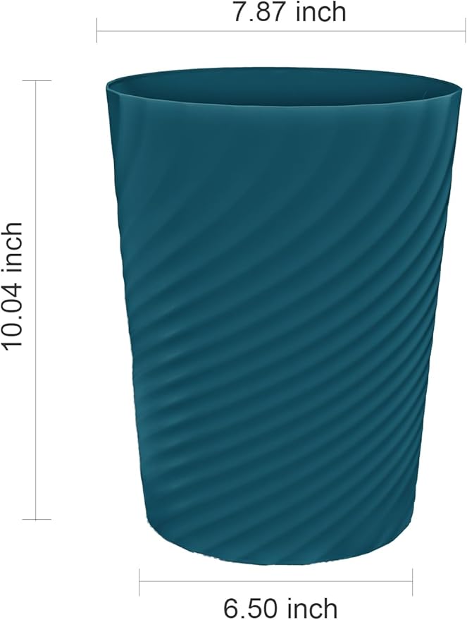 DAJITRE 1.8 Gallon Small Trash Can Wastebasket Recycling Bin Slim Profile for Compact Spaces Bathroom, Office, Bedroom, Kitchen (1.8 Gallon, Navy)