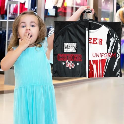 Blushtier 40" Cheer Uniform Garment Bag Cheerleading, Black,Dark Red - Image 6