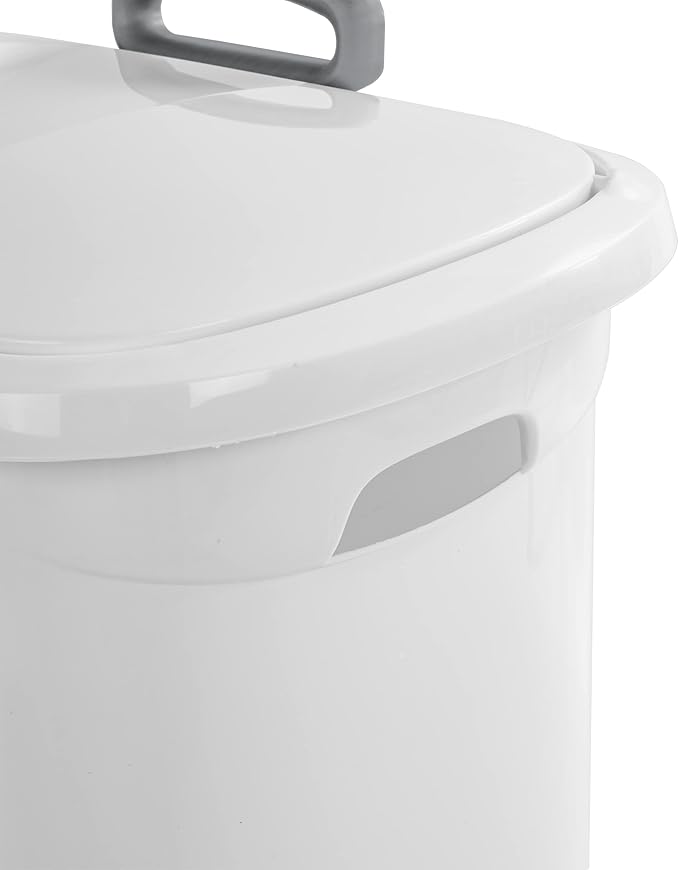 Sterilite 3 pack Ultra Wheeled Hamper, Laundry Basket w/Flip-Top Lid & Retractable Handle - Plastic Rolling Clothes Storage Cart with Ventilated Holes for Home, Apartment or Dorm