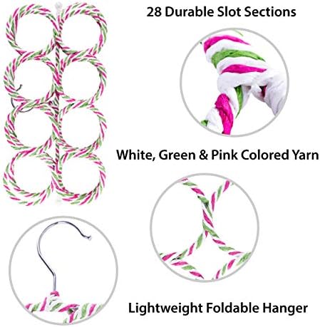 Super Z Outlet Foldable 28 Ring Hole Slots Space Saving Clothing Closet Hanger Scarf, Ties, Belts, Socks Organizer for Home Bedroom, Bathroom, Living Room (Multicolor) - Image 7