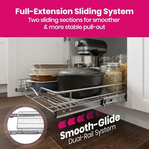 HOLDN’ STORAGE Pull Out Cabinet Organizer, 11”W x 21”D Cabinet Drawer - Image 6