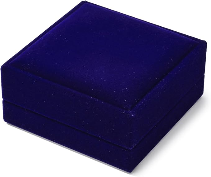 3 in 1 Velvet Jewelry Set Gift Box Earring Gift Box Ring Necklace Boxes Small Jewelry Storage Boxes for Travel Birthday Mother's Day Valentine's Day Gifts (Blue)