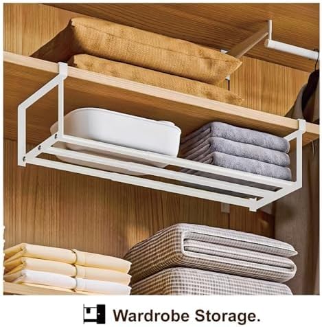Expandable Shoe Rack Organizer - Adjustable Shoe Rack & Under Cabinet Shelf - for Shoe or Clothing Storage and Organization, Under Shelf Storage (Black,2 Pcs) - Image 6