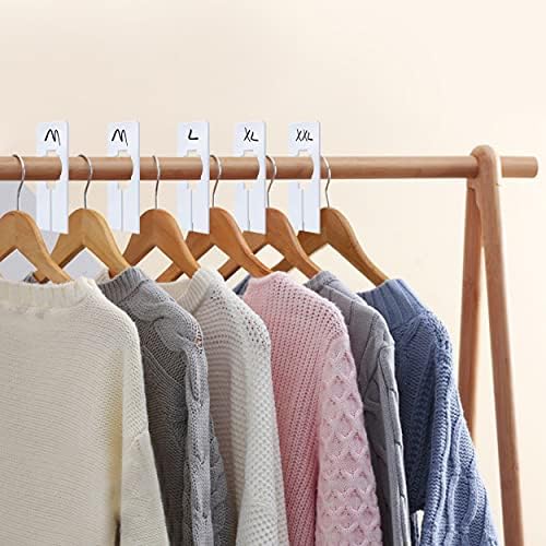 30 PCS Rectangular White Plastic Closet Dividers with a Bonus Marker, Writable and Reusable for Sorting Clothing Size, Color, Size 2” x 5.4’’(Inner Diameter 1.38”) - Image 6