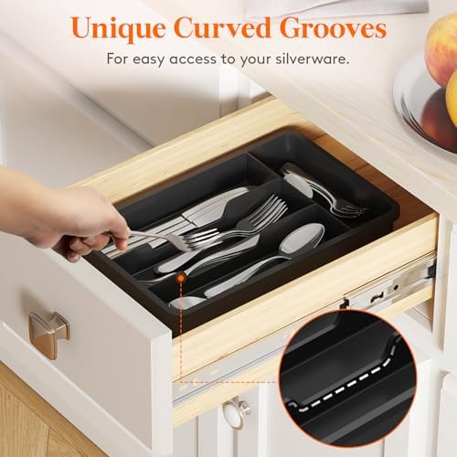 Lifewit Silverware Drawer Organizer Tray, Cutlery Storage for Kitchen - Image 6