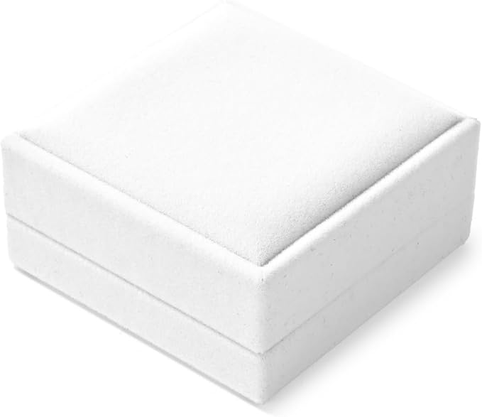 3-in-1 Velvet Jewelry Set Gift Box: Earring, Ring, Necklace Boxes - Small Jewelry Storage for Travel, Birthday, Mother's Day, Valentine's Day Gifts (White)