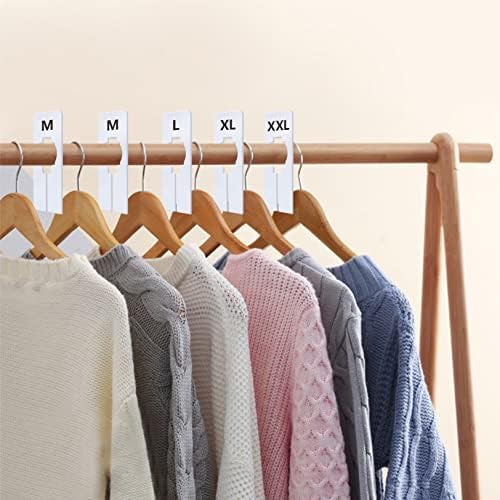 40 Pack Rectangular White Plastic Clothing Size Closet Rack Dividers Hangers, Preprinted in 8 Sizes XXS, XS, S, M, L, XL, XXL, XXXL (2.5”x 5”, Inner Diameter 1.38”) - Image 6