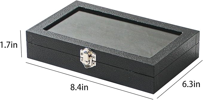 Ring Display Case,Jewelry Ring Organizer Box For Rings,Ring And Earring Holder Box For Girl,Velvet Ring Display Tray (Black, 30 slots)