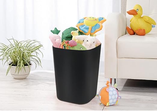 Besli 2 Gallon Small Trash Can Garbage Can Wastebasket for Bathroom Bedroom Kitchen Office (Black, 1 Pack)