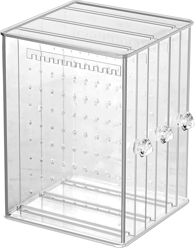 Sooyee Clear 3 Vertical Drawer Earring Display Stand Organizer(216 Holds 108 Pairs), Jewelry Hanger Storage Box