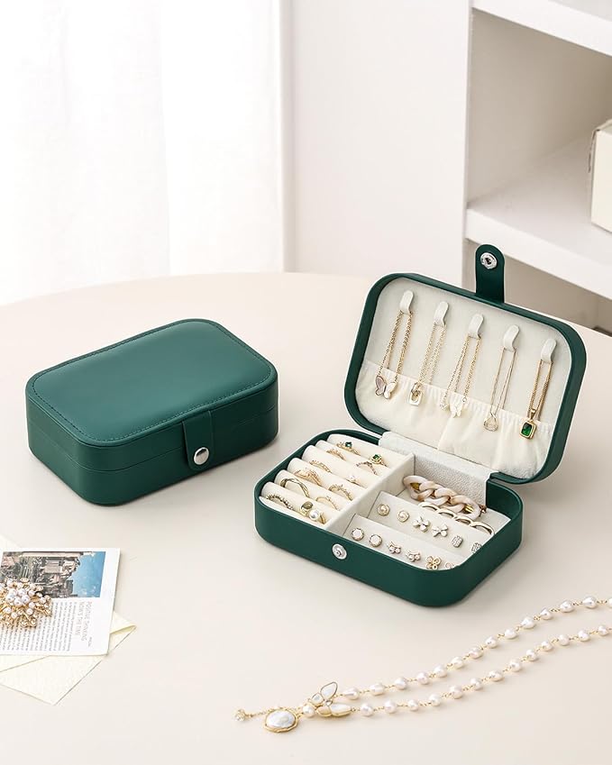 CASEGRACE Jewelry Box For Women Portable Travel Jewelry Case for Necklace Earring Rings Jewelry Holder Case Gift Box Girls
