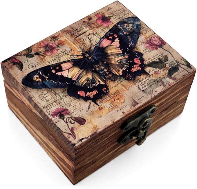 JB&C Premium Trinket Box Small Jewerly Keepsake Box (Moth)