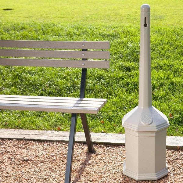 Commercial Zone 710302 Smoker's Outpost Site Saver Cigarette Receptacle, Beige